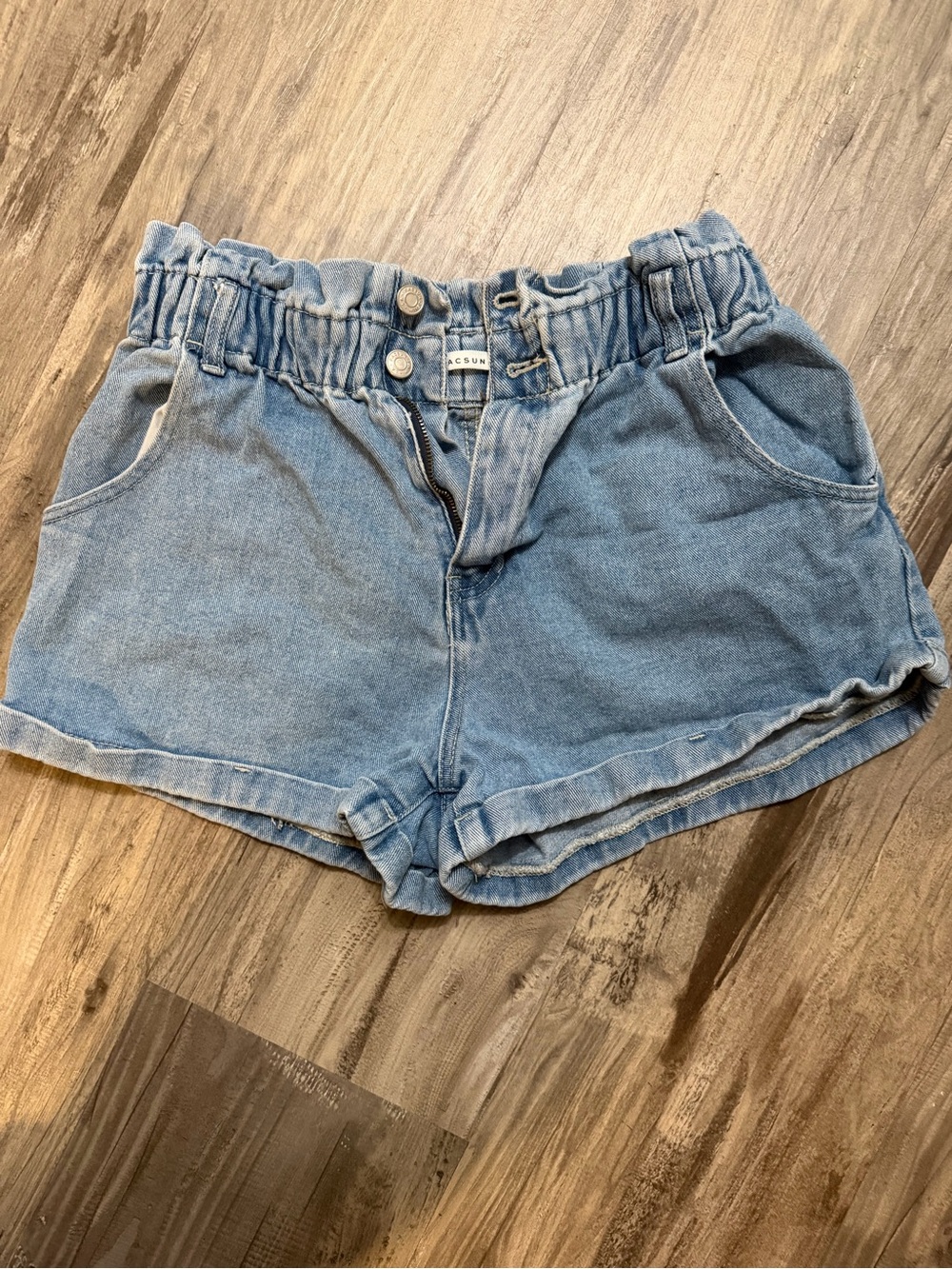 PacSun Women's Light Denim Paperbag Waist Jean Shorts
